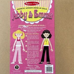 Melissa Doug Abby Emma My Horse Clover Magnetic Wooden Dress-up Dolls 198 piece